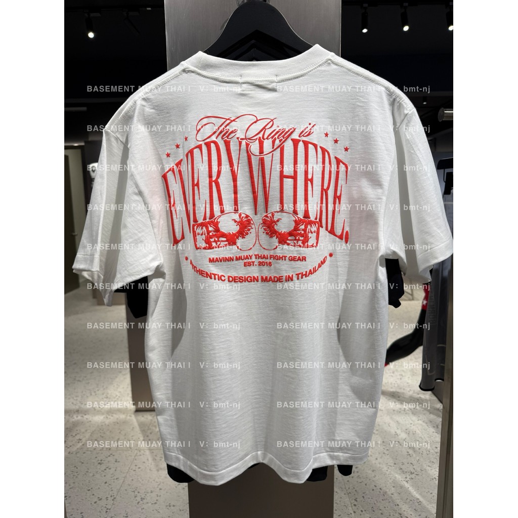 Mavin Mens Boxing Fighting Training Match แขนสั้นผ้าฝ้าย 100% หลวมสบายๆ Street Trend เสื้อยืด 0908