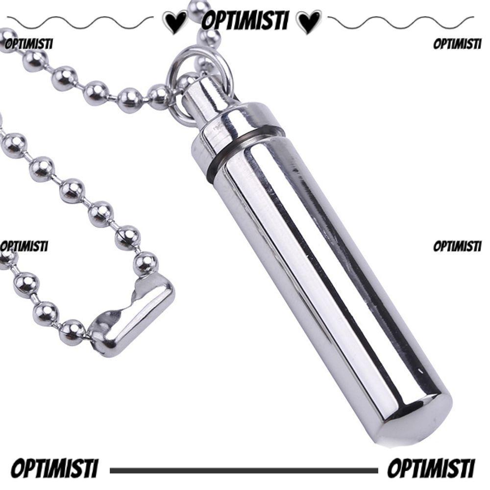 OPTIMISTI8E Wishing Bottle Necklace Silver Color Fashion Jewelry Bead Chain Stainless Steel