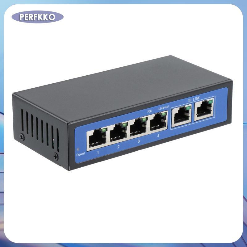 [perfkko] 6 พอร์ตหัวฉีด Over Ethernet PoE Switch 4,5+/7,8- รองรับ 12V 24V 48V