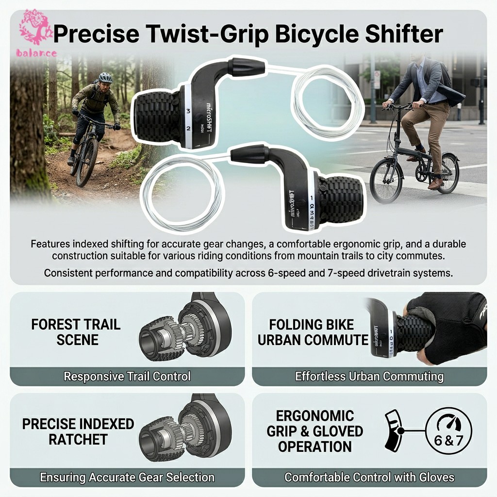 7 Speed Twist-Grip Shifter สําหรับจักรยานจักรยานเสือภูเขาอะไหล่ทดแทนจักรยานเสือหมอบ