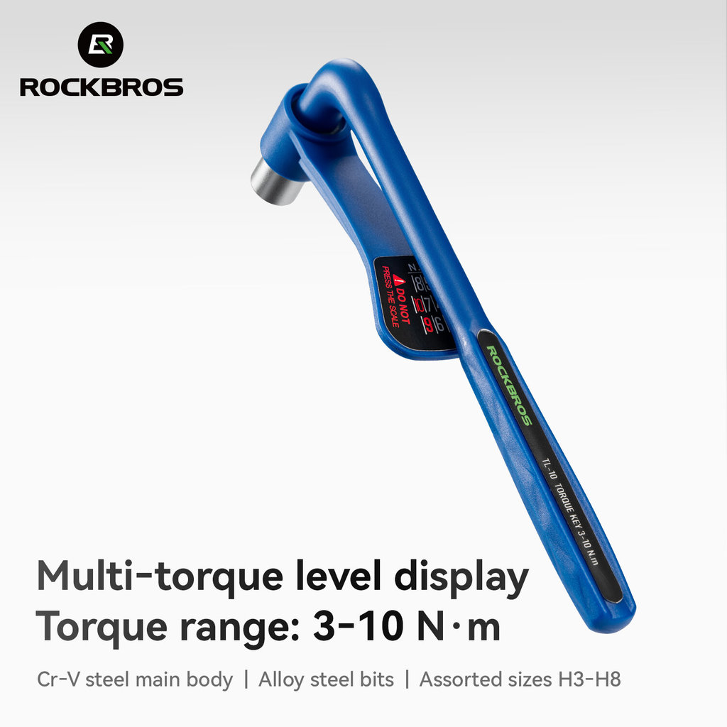 ROCKBROS TL-10 ประแจแรงบิดจักรยาน 3-10Nm ปรับประแจแรงบิดจักรยาน Cr-V เหล็กซ่อมเครื่องมือ H3 H4 H5 H6
