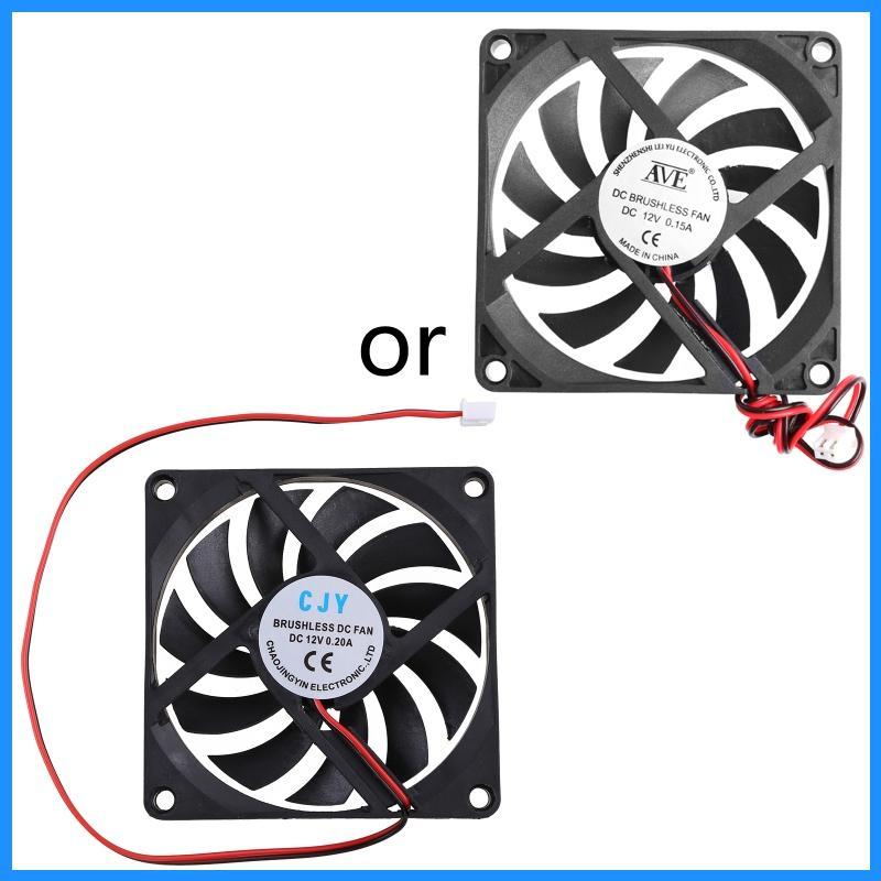 Luk 8010 DC พัดลมระบายความร้อนแบบไม่มีแปรง DC12V 0 15A 9 06in 2 ขาสายไฟสําหรับ PC C