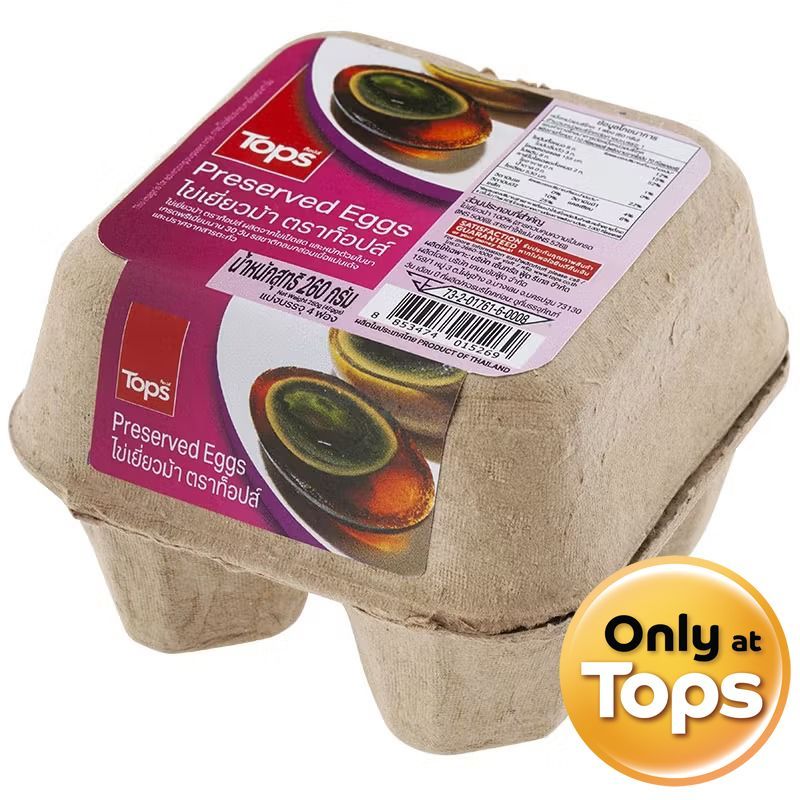 ท็อปส์ไข่เยี่ยวม้า แพค 4ฟอง Tops Preserved Eggs Pack 4pcs.