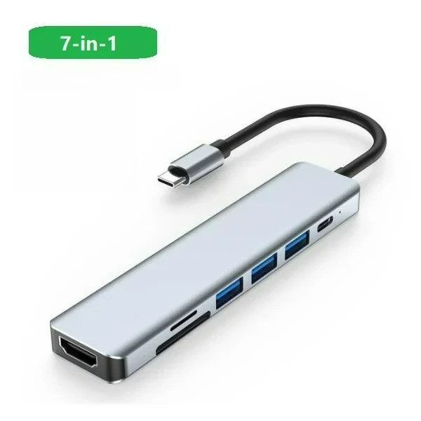 7-in-1 แล็ปท็อป Docking Station ประเภท C ถึง HDMI 4K Five in One Docking Station USB 3.0 Hub พร้อม P