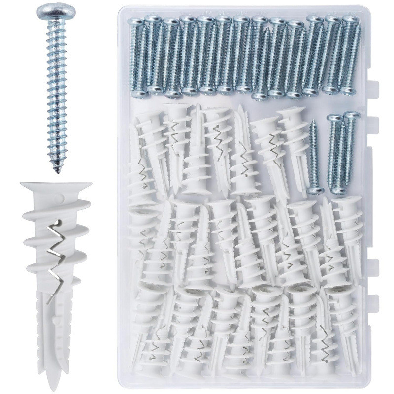 ชุด-60 สลักเกลียวสมอบอร์ดแบบเจาะเองและหมายเลข 8 สกรู Wall Anchor ชุด Wall Anchor Bolts PKNG