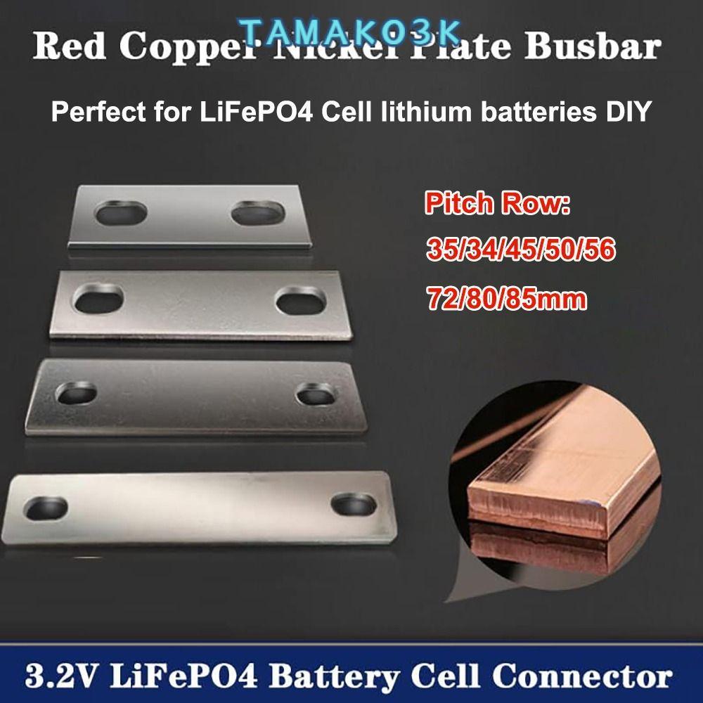 TAMATO แบตเตอรี่ Busbar, ขั้วต่อบาร์บัสแบนทองแดงชุบนิกเกิล, ขั้วต่อ M6 Busbar Lifepo4 เซลล์ลิเธียม