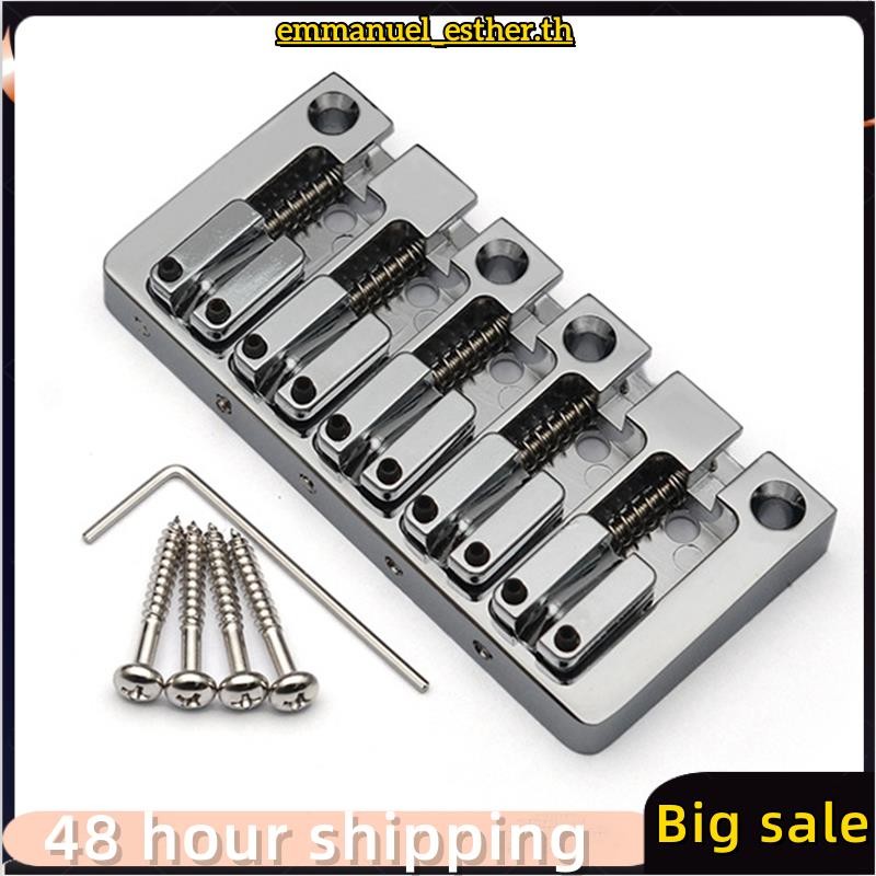 5-String Electric Bridge Flipping Saddle String Spacing 16.5MM Body Bottom Through Fix Bridge Silver