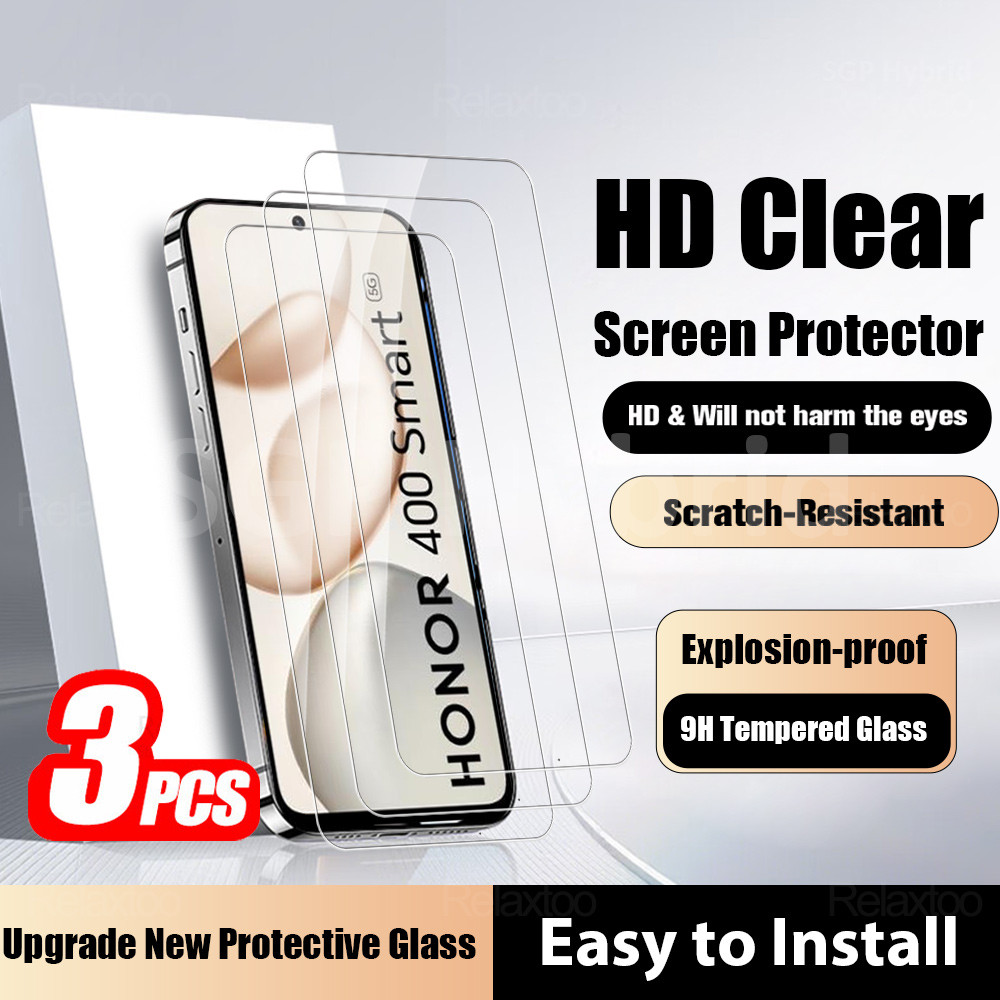 3 ชิ้นกระจกนิรภัยสําหรับ Honor 400 สมาร์ท 5G Honor400Smart 4G Global Screen Protector Honor X7d 4G 4