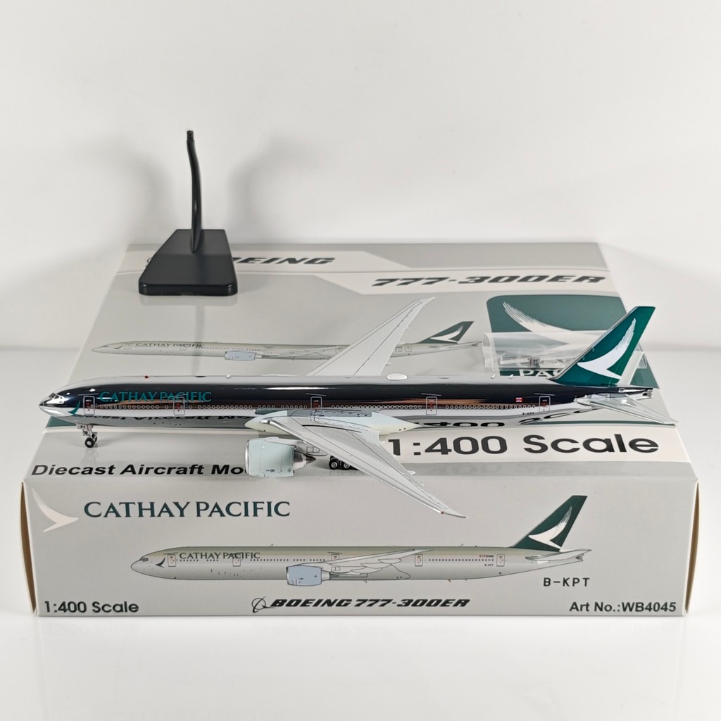 Aviation WB4045 1: 400 Cathay Pacific Airlines B777-300ER B-KPT โมเดลเครื่องบินโลหะผสม