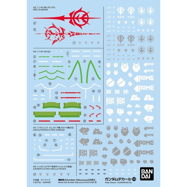**พร้อมส่ง** Gundam Decal 140 Mobile Suit Gundam GQuuuuuuX General Purpose 2