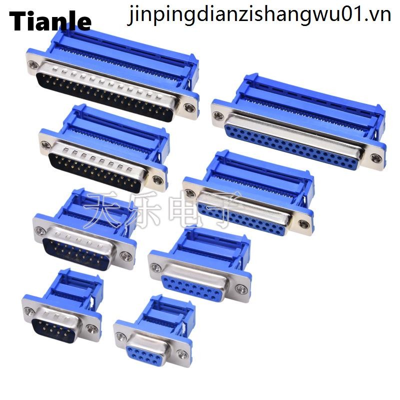 DI-9P/15P/25P DB37 หญิงหัวชายหัว Double Pressure Wire Head Solder-Free com Port Connector เจาะประเภท