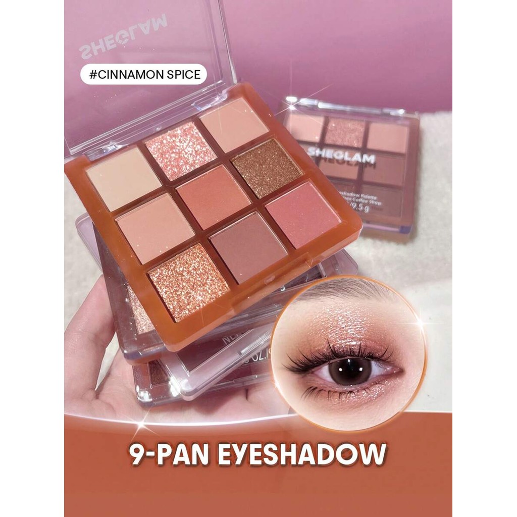 SHEGLAM Cinnamon Spice 9-Pan Eyeshadow Palette Graduation Birthday Holiday Summer Fall Autumn Y2K Fa