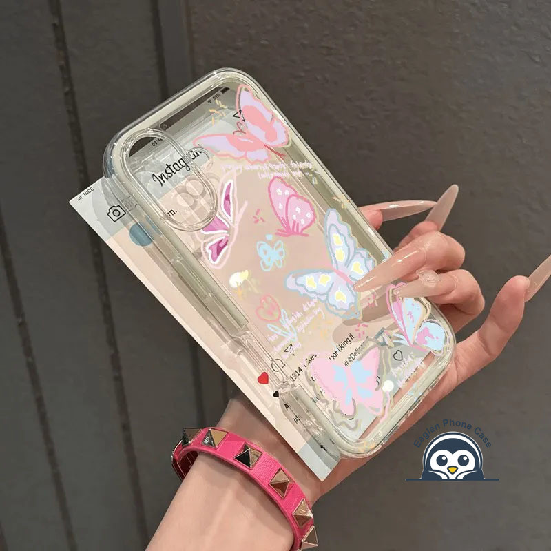 น่ารักการ์ตูนผีเสื้อที่มีสีสันเคสโทรศัพท์สําหรับVivo Y300 Y200 Y100 Pro Plus S30 Pro Mini Y75 T4 Ult