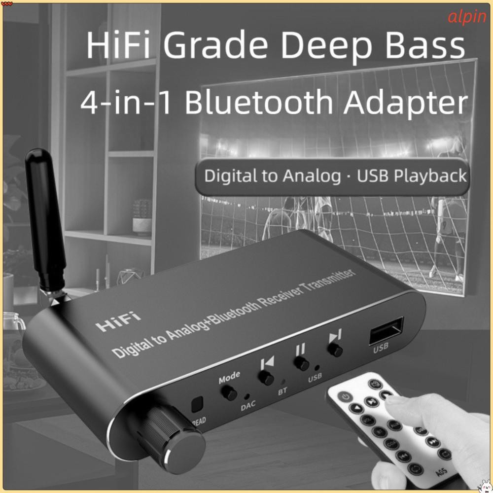 ALPIN Digital to Analog Audio Converter, Aluminium Alloy 4 in 1 Digital Optical to 3.5 mm, พร้อม Blu