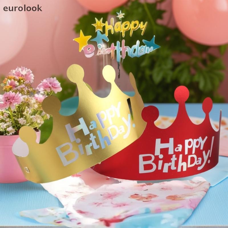 [EUL] 25PCS Creative Happy Birthday หมวกมงกุฎหมวก DIY Handmade Party Decor Photo Prop สําหรับผู้ใหญ่