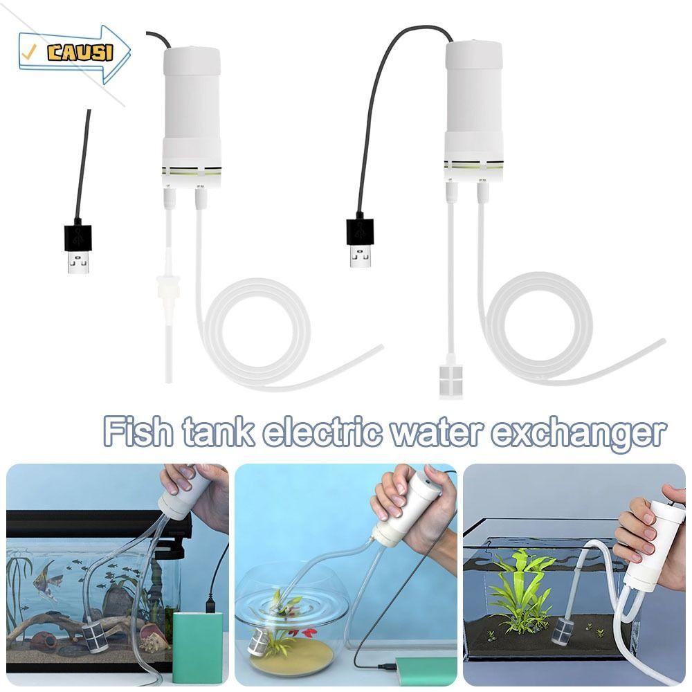 CAUSI Fish Tank Water Changer, Mini 5V 2A Self Priming ปั๊ม, USB Plus Drainer Aquarium เครื่องมือเปล
