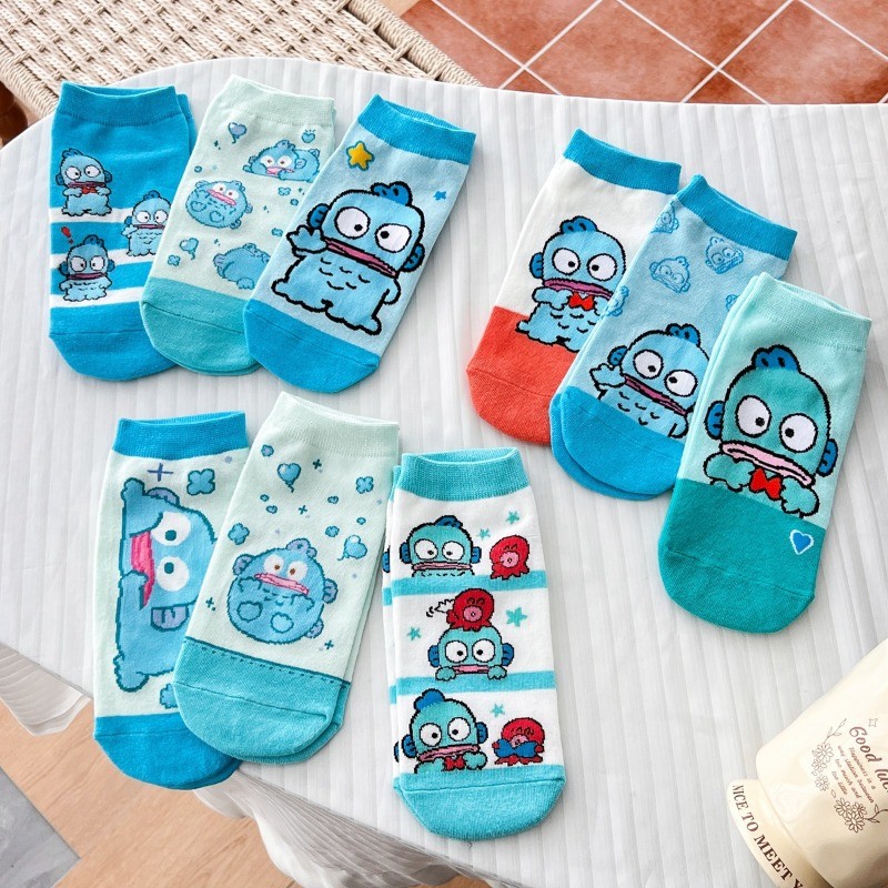 ถุงเท้าผ้าฝ้ายสไตล์การ์ตูนลายหวีสำหรับผู้ชายและผู้หญิง
