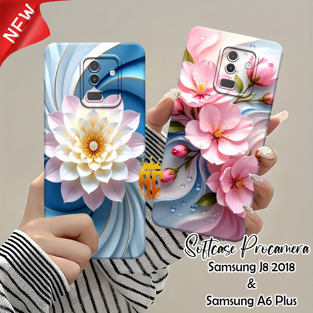 Softcase SAMSUNG J8 2018 / SAMSUNG A6 PLUS - Fashion Case Beautiful Floral Motif - Cute Case - Aesth