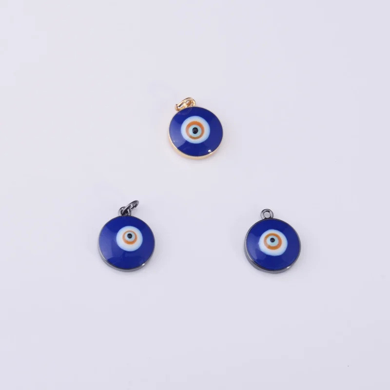 Demon Eye Badge รอบสี่เหลี่ยมผืนผ้าจี้ Clasp Jewlery ทําอุปกรณ์หัตถกรรมสร้อยคอสร้อยข้อมือเรซิ่นโลหะอ