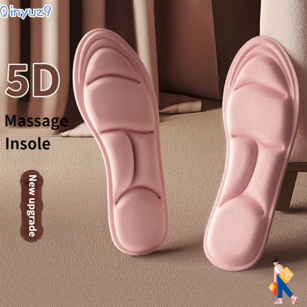 QINYUZ9 5D Sport Insoles, Deodorant Feet Care Running Insoles, อุปกรณ์เสริม Breathable นวดหน่วยความจ