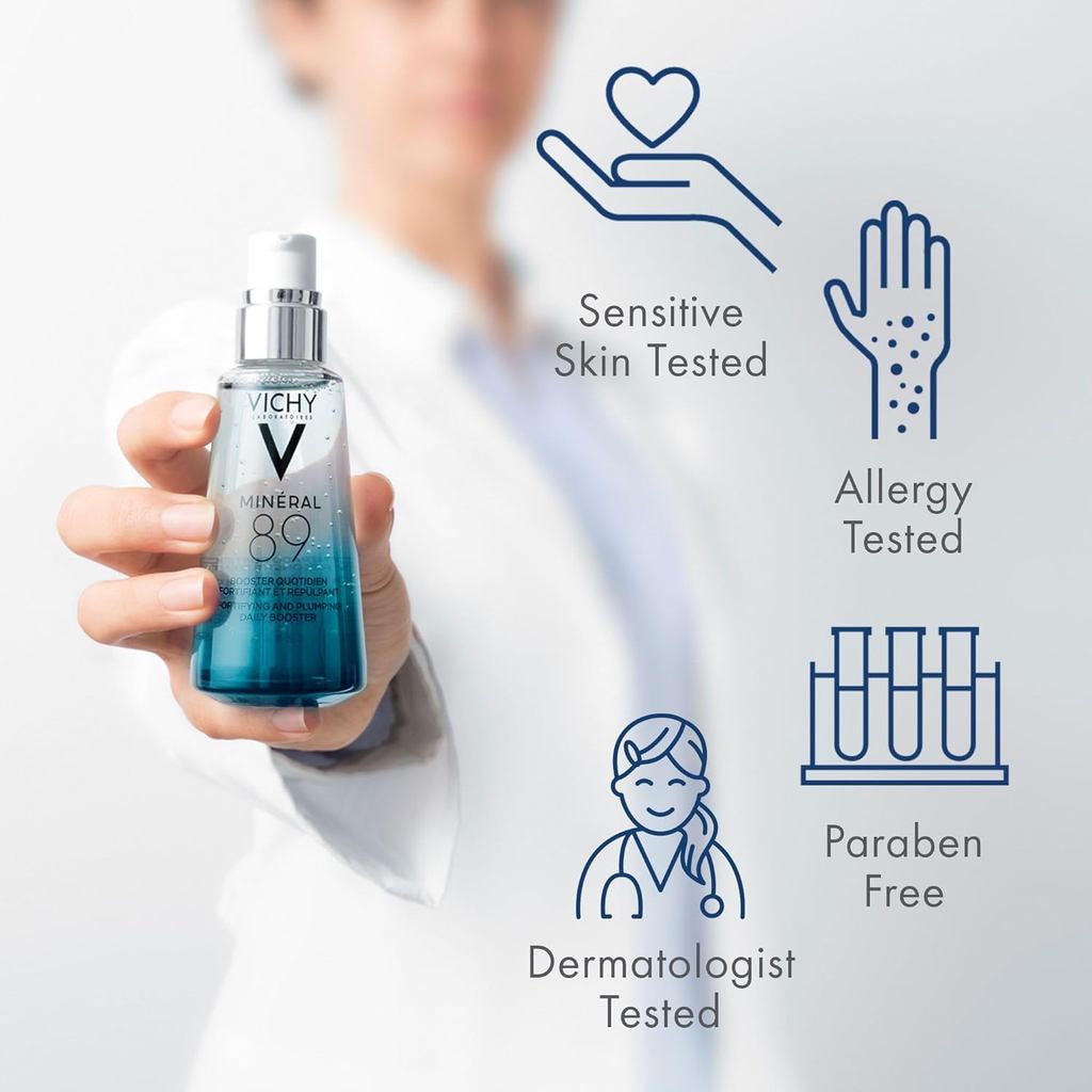 Vichy Mineral 89 Serum เซรั่มบํารุงผิวหน้ากรดไฮยาลูโรนิกให้ความชุ่มชื้นทุกวันและเจลน้ําหนักเบา