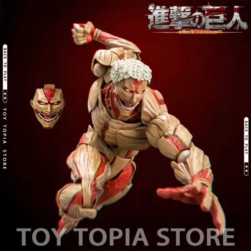 ใหม่ Kaiyodo Amazing Yamaguchi Revoltech Attack on Titan Armored Titan Reiner Braun Action Figure ของเล่นสะสม