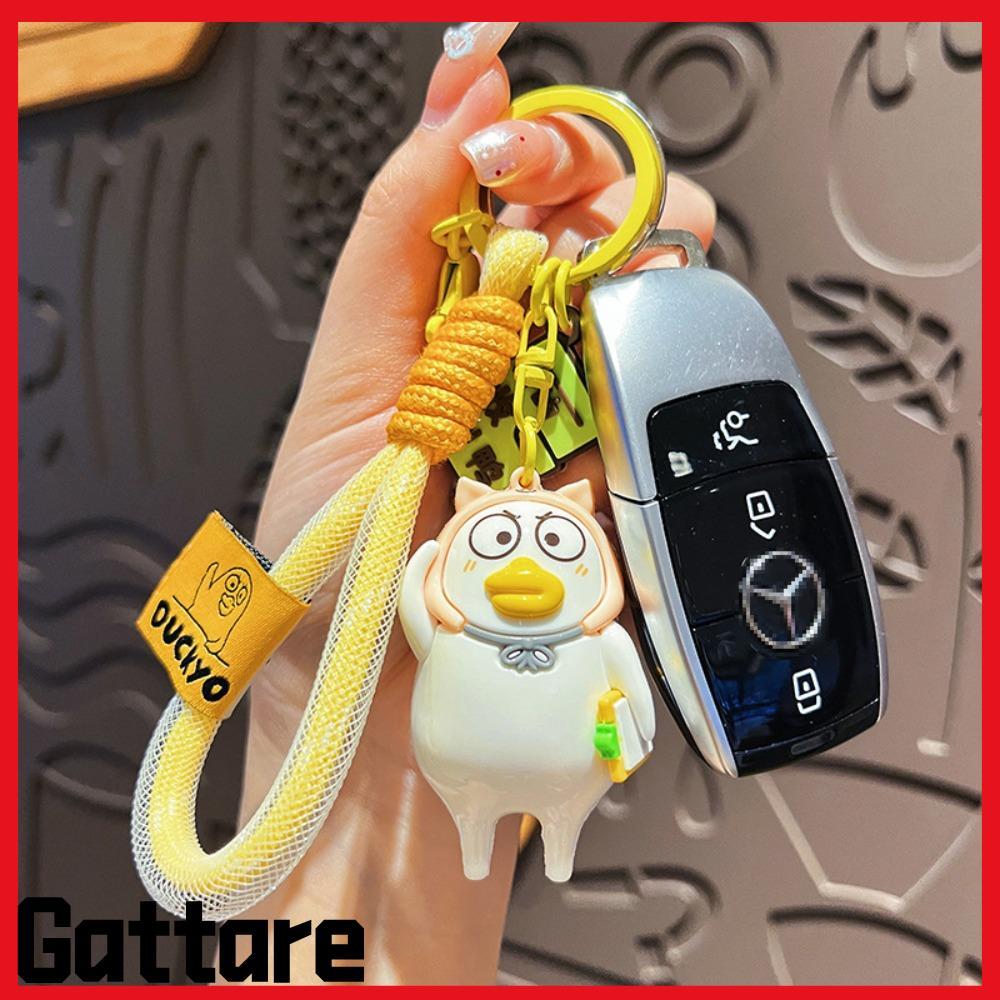 GTTARE Xiao Liu Duck Key Ring,รูปการ์ตูนทํางานพวงกุญแจเป็ด,จี้กระเป๋า PVC สร้างสรรค์