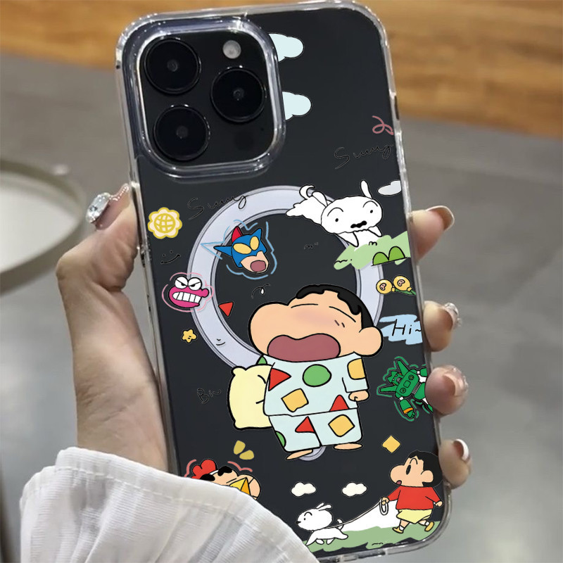 🍭barbie🍭แม่เหล็ก เคสใสกันกระแทก เคสไอโฟน 16 เคสชาร์ได้ สำหรับ IPhone 11 17 Pro MAX 13 15 7Plus 14 12 7/8Plus xsmax