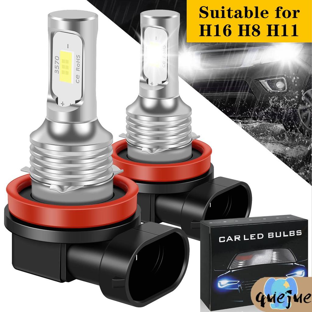 2 ชิ้น LED ไฟหน้าหลอดไฟ 6000 พัน 7000LM LED หมอกหลอดไฟกันน้ําไฟหน้าหลอดไฟใช้งานร่วมกับ H16 H11 H9 H8