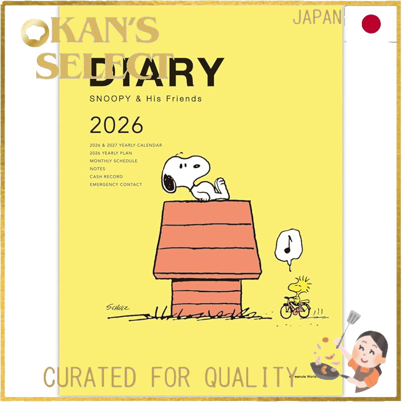 Hallmark Snoopy A6 Monthly Planner 2026 - Various Designs (Starts October 2025),Direct from Japan
