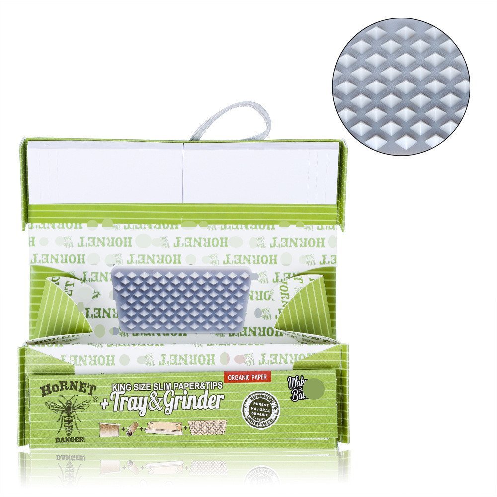 16 การ์ดม้วนกระดาษ HORNET/กล่องแสดงผล 78 มม.ยี่ห้อกระดาษกรองสีเขียวขายร้อนเครื่องบดข้ามพรมแดนสามในหน