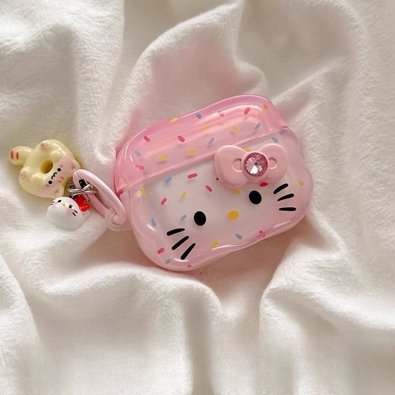 โบว์สีชมพู AirPods Pro3 เคสหูฟังบลูทูธ AirPods 1/2/3/4 หูฟังฝาครอบป้องกัน