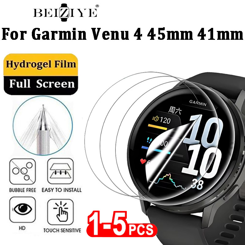 ฟิล์มไฮโดรเจลสําหรับ Garmin Venu 4 45 มม.41 มม.ฟิล์มป้องกัน Soft TPU Anti-scratch สําหรับ Garmin Venu 4 ป้องกันหน้าจอ