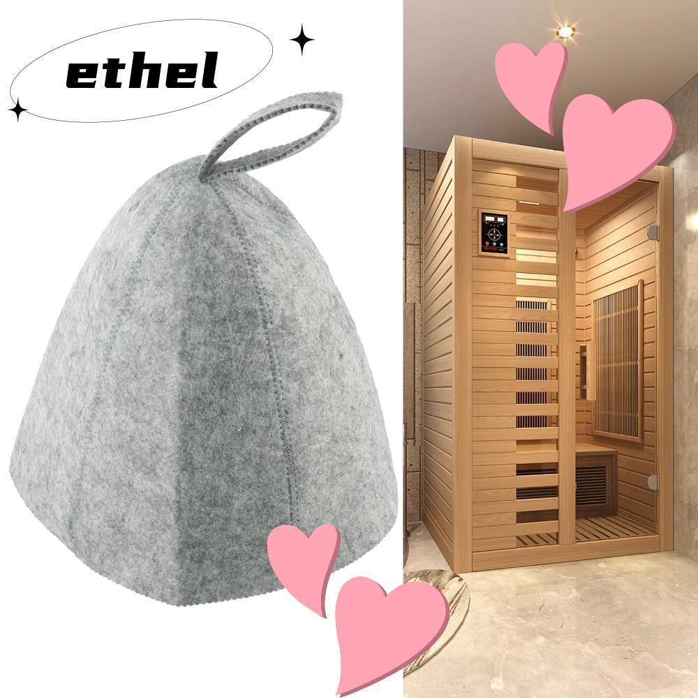 ETHEL หมวกซาวน่า, ป้องกันความร้อนดูดซับเหงื่อหมวกซาวน่า, อุปกรณ์ผ่อนคลายยืดหยุ่น Breathable Felt น้ําหนักเบา Felt หมวกซาวน่า Home