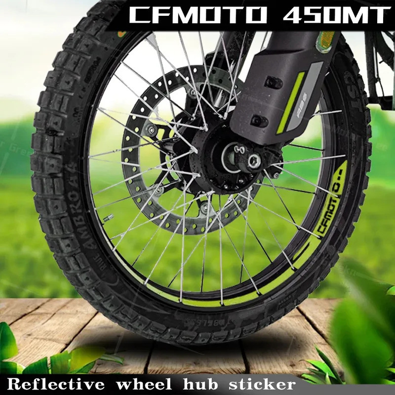 สําหรับ CFMOTO 450MT 450-MT IBEX 450 cfmoto 450mt รถจักรยานยนต์สะท้อนแสงอุปกรณ์เสริมล้อสติกเกอร์แหวน