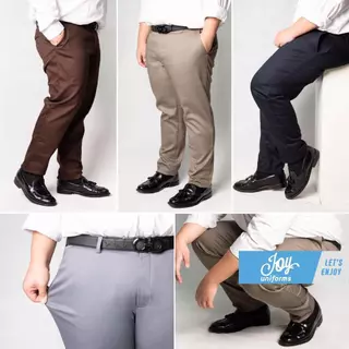 กางเกงสแล็คคนอ้วน Plus size ขากระบอกเล็กผ้ายืดสีดำ กรม เทา กากี เนื้อผ้าดี ราคาถูก