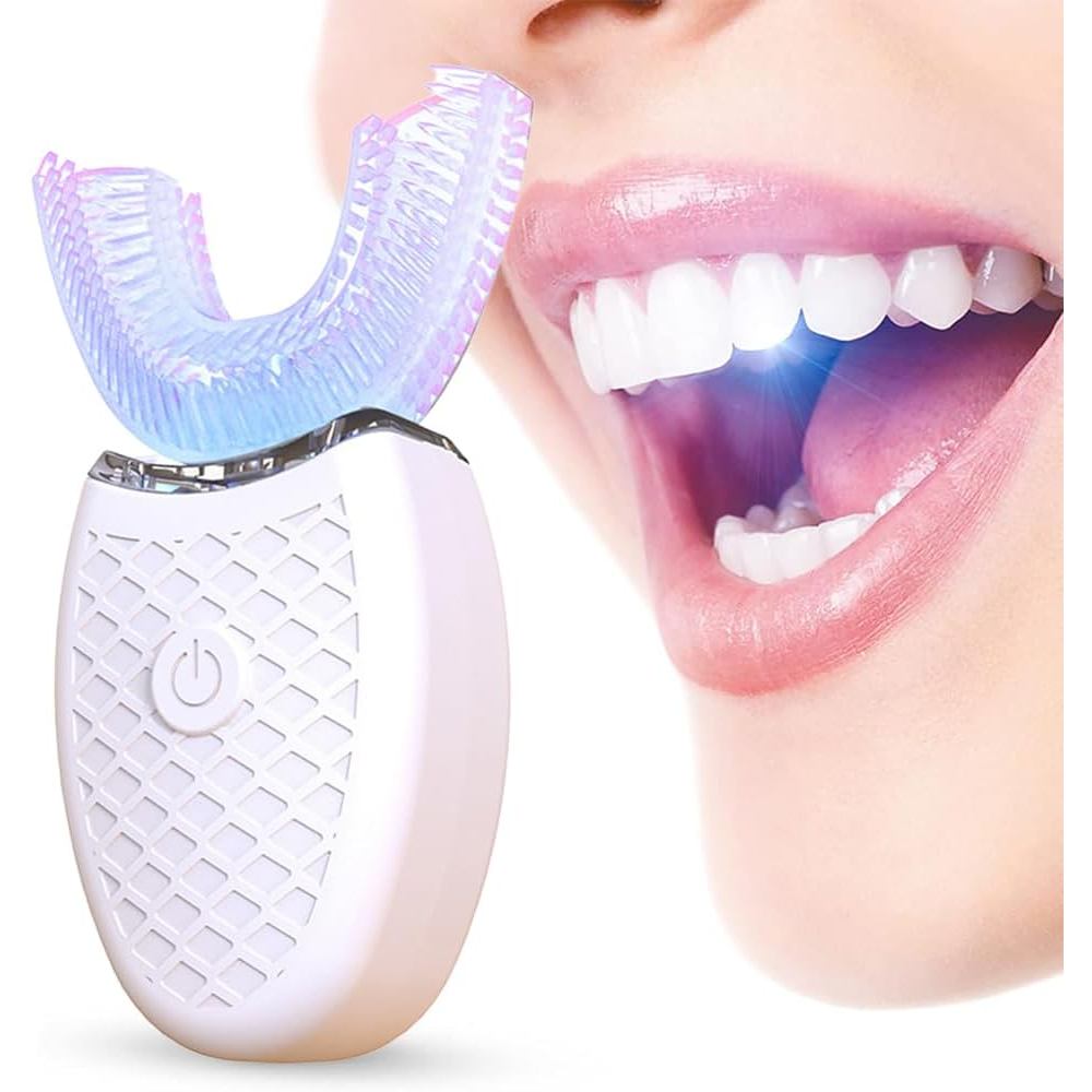 Ultrasonic U Type Electric Toothbrush, 360° Automatic Electric Toothbrush Teeth Whitening Brush Wire