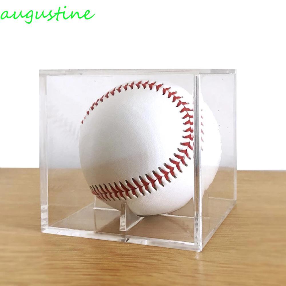 AUGUSTINE กล่องเบสบอลกีฬากลางแจ้งของที่ระลึกลูกกอล์ฟซอฟท์บอลอะคริลิคใส 9 นิ้วเบสบอล
