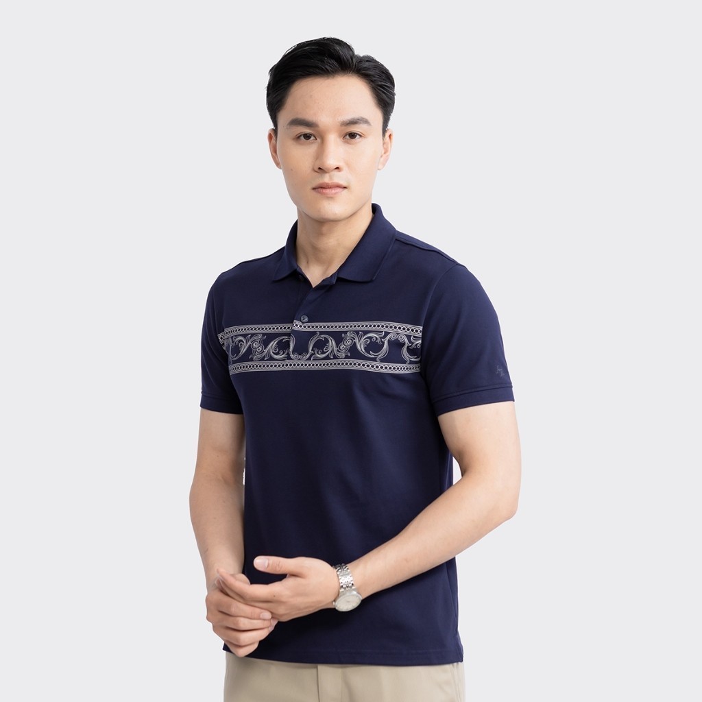 INSIDEMEN เสื้อยืดนกผู้ชายคอปกมาตรฐานเนื้อนุ่มและเย็น ผ้าคอตตอน IPS005S3