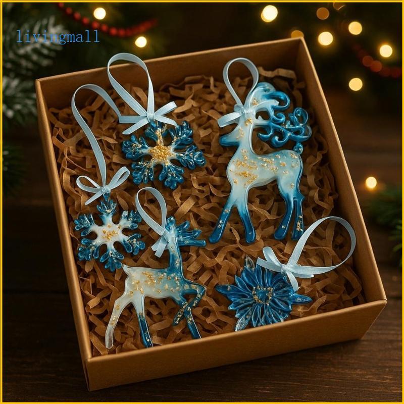 Waterproof Resin Reindeer Snowflake Christmas Ornament Quick Easy Installation