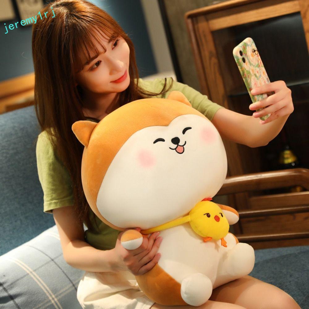 JEREMY1RJ Husky Dog Plush ของเล่นตกแต่งบ้าน Kawaii มาพร้อมกับของเล่น Appease ของเล่น Plushie นําเสนอ