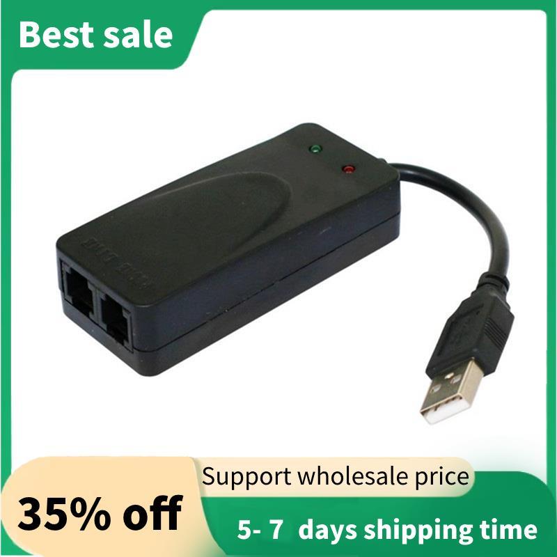 USB Fax Modem Dual Port USB2.0 56K V.92 V.90 โมเด็มภายนอกไดร์เวอร์สําหรับ Win 7 8 10 XP รับส่ง Fax บ