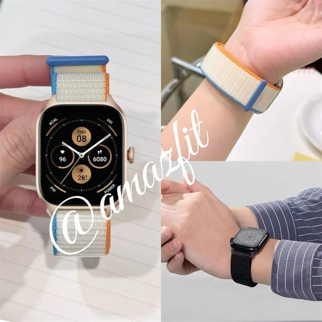 สายนาฬิกาAmazfit Gts2 Gts2mini gts gts4 gts4mini bip3 bip5 bip6 gtr2 gtr3 gtr4สายผ้ากว้าง20mm22mm