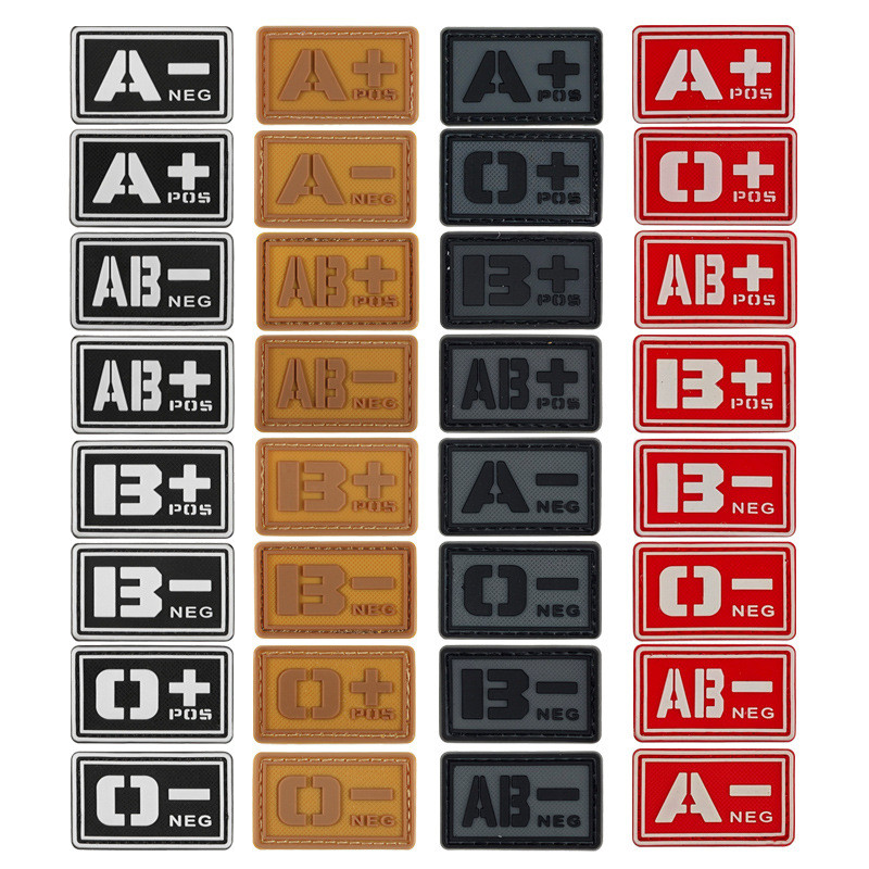 Spot Goods#PVC Blood Type Stamp Night Glow Magic Sticker Stamp A+ B+ O+ AB+POS Blood Type Strips3D M