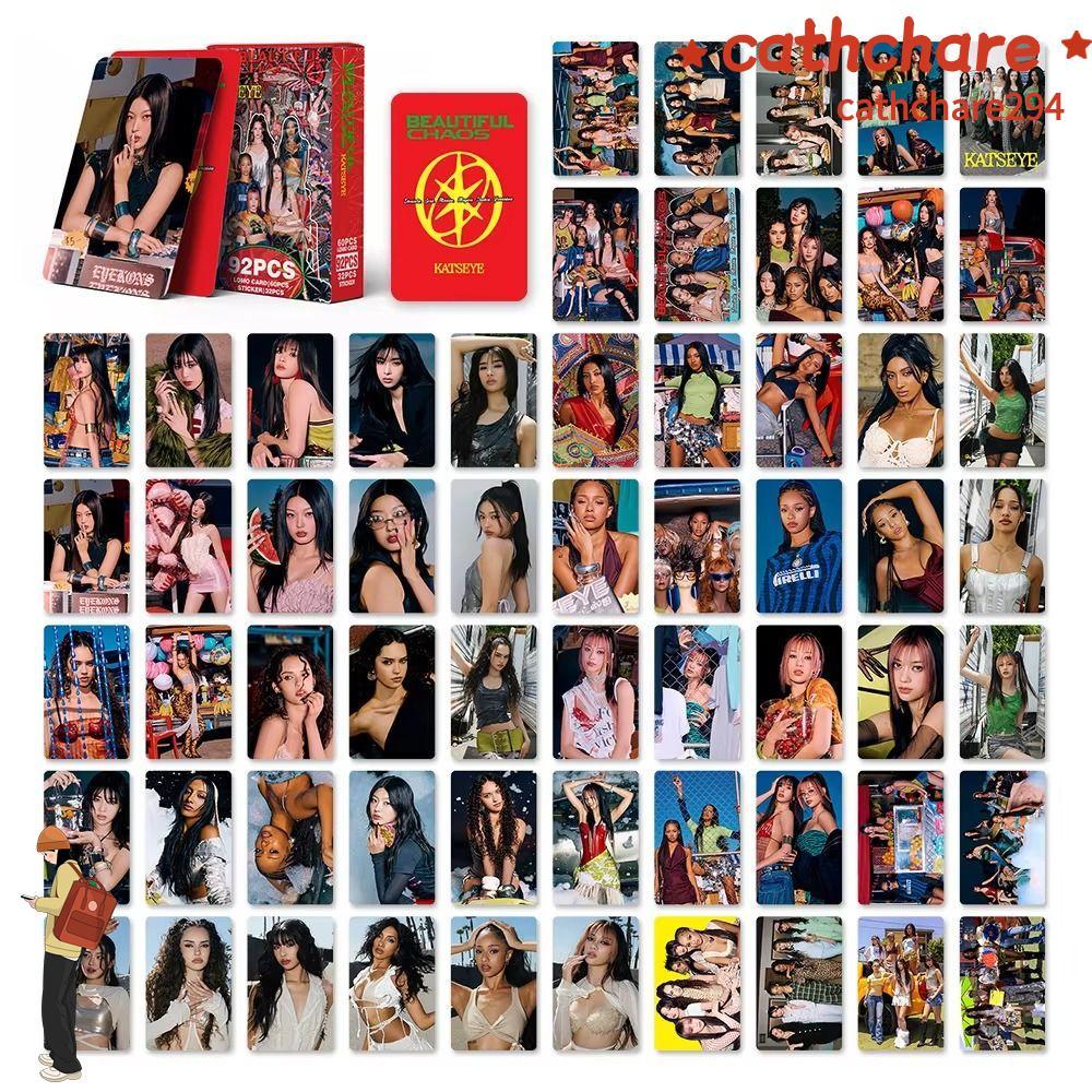 CATHCHARE294 92 ชิ้น/เซ็ต KATSEYE Lomo Photo Cards, BEAUTIFULCHAOS HD พิมพ์ KATSEYE อัลบั้ม LOMO การ