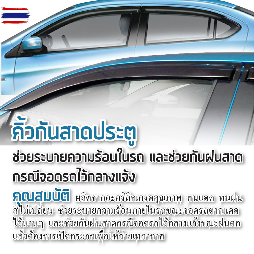 คิ้วกันสาด MAZDA CX3 CX-3 2015 - yearปัจจุัน 4ชิ้น สีดำ งานเกรด A รัประกันจากโรงงานในไทย ของแต่ง ชุด