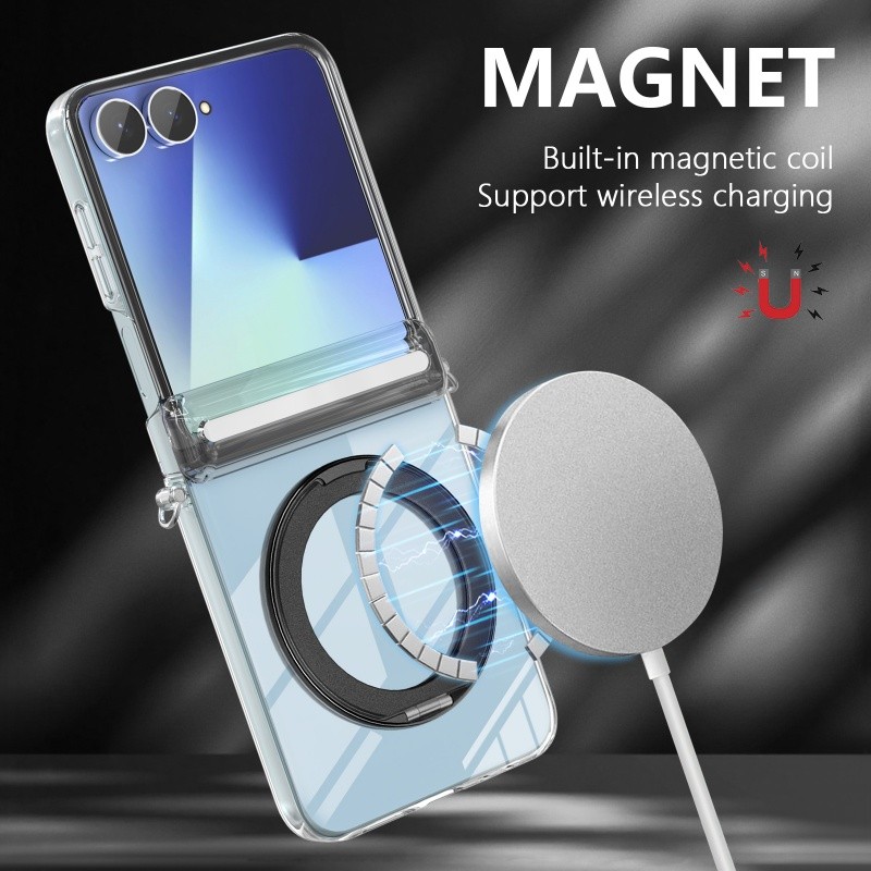 แม่เหล็กโปร่งใสบานพับเคสโทรศัพท์ปลอกสําหรับ Samsung รูปที่ 4