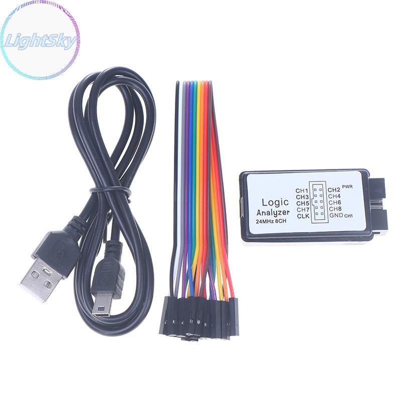 LightSky Logic Analyzer 24MHz USB Logic Analyzer ชุดอุปกรณ์ Mini Digital Pocket ขนาด 8 ช่องหน่วยความ