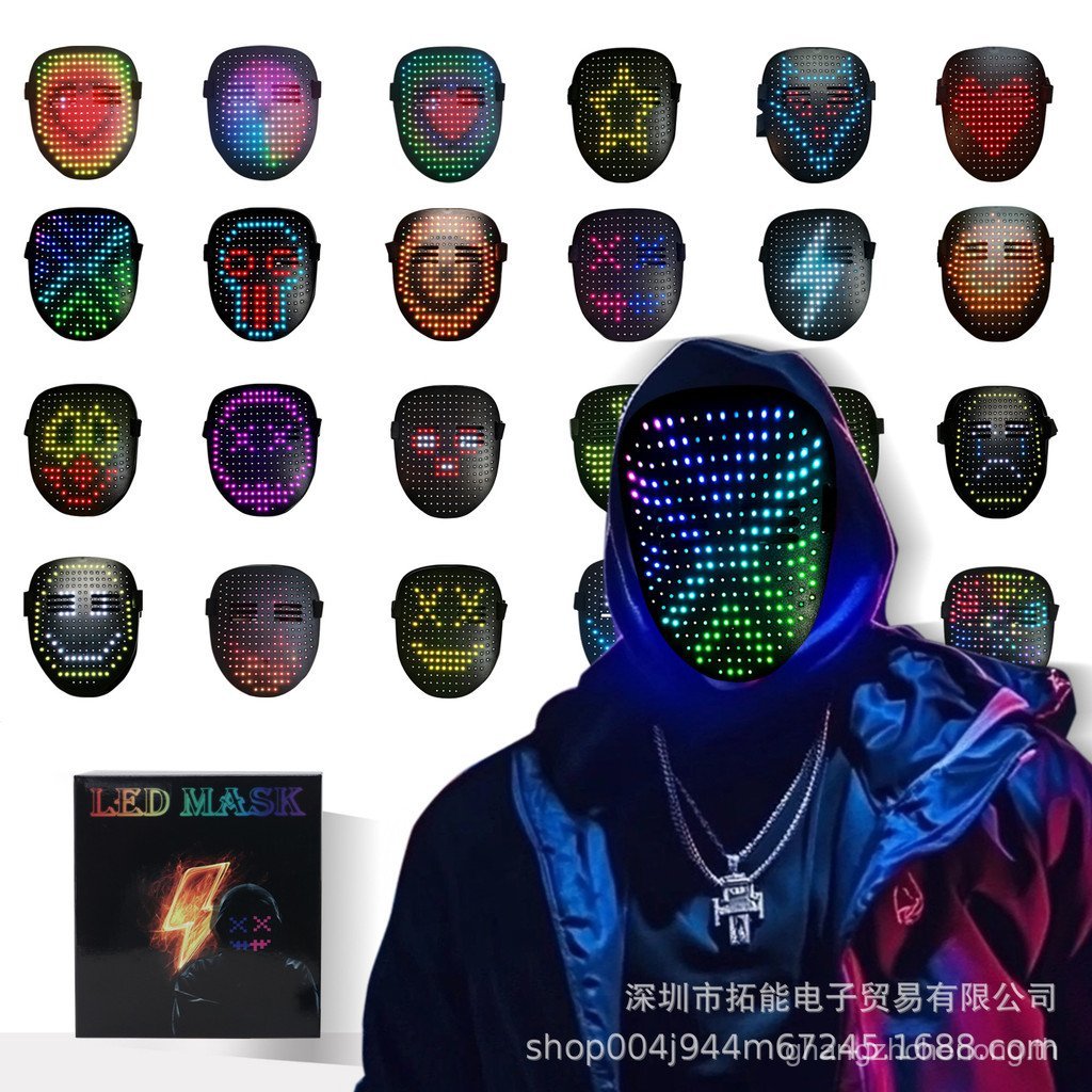 2025 สินค้าใหม่ LED Gesture Sensor Face-Changing Mask ชุดฮาโลวีน, คอสเพลย์ปาร์ตี้ Must-Have 2XWI