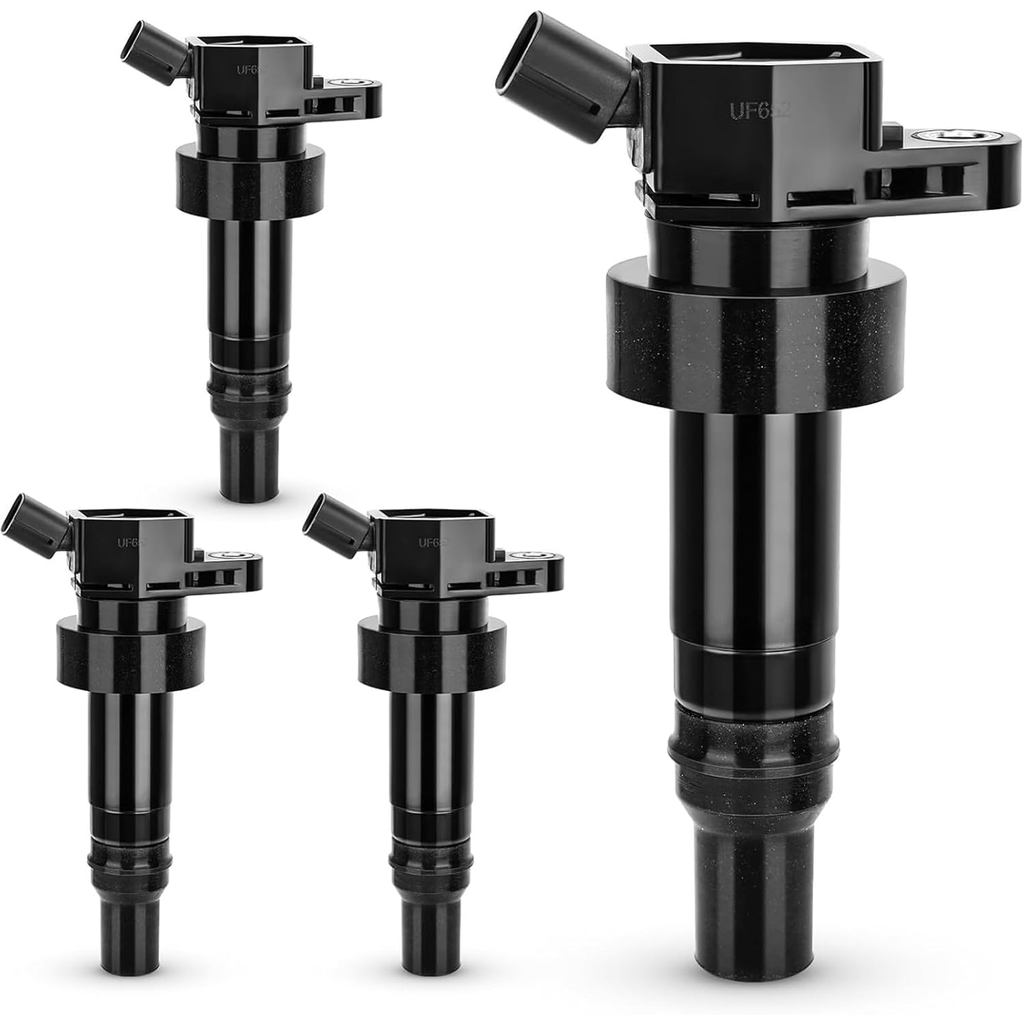 ชุด 4 UF652 ชุดคอยล์จุดระเบิดเข้ากันได้กับ Hyundai 12-21 Accent 12-17 Veloster, ใช้งานร่วมกับ 12-19 